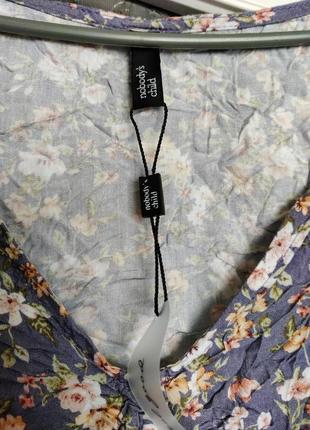 Блуза укороченная в цветочек оверсайз2 фото