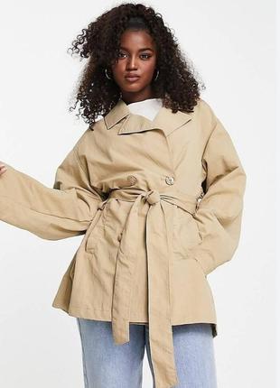 Pimkie belted short trench coat in beige бежевый,x l