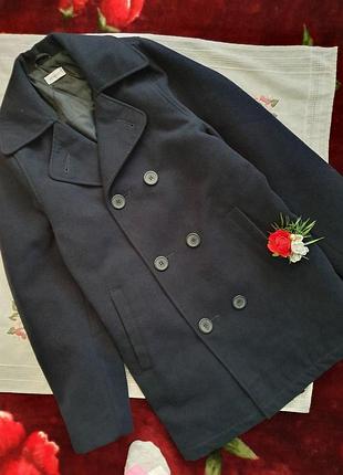 Пальто чоловіче синє на тонкому синтепоні мужское