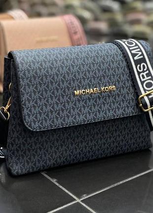 Сумка черная женская в стиле michael kors клатч сумка майкл корс кросс-боди