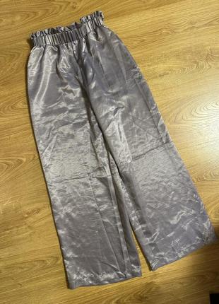 Сатиновые брюки брюки палаццо кюлоты