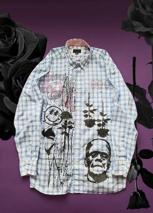 🖤 ручний розпис 🖤 кастомна сорочка наруто рубашка ручна работа малюнок аніме polo ralph lauren