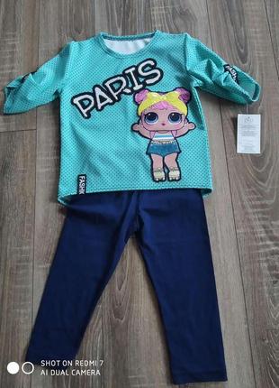 Стильный костюм ld paris (блуза+бриджи) на девочку