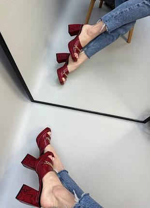 Эксклюзивные сабо из натуральной итальянской кожи и замша женские на каблуке платформе