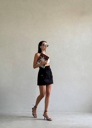 Женская летняя удобная повседневная стильная модная классная классная классическая деловая яркая трендовая юбка юбка мини качественная хаки сораз6 фото