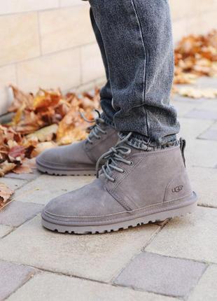 Шикарні зимові чоловічі уггі/ чоботи/ черевики Угги мини ugg mini black 😍 (з хутром)