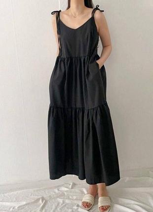 Стильное классическое классное красивое хорошенькое удобное модное трендовое простое платье платье черная