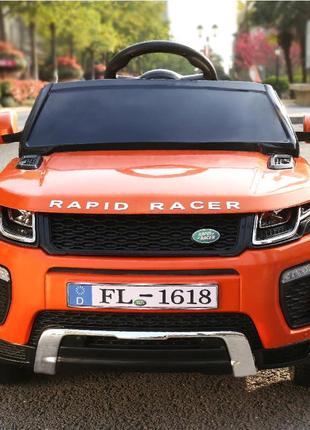 Детский электромобиль rapid racer (оранжевый цвет) с пультом радиоуправления bluetooth 2.4g