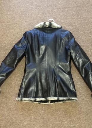 Кожаная курточка дубленка,натуральна кожа/мех,мех шиншилловой2 фото
