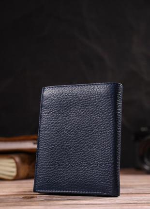 Чоловічий компактний гаманець із натуральної шкіри флотар canpellini 21872 синій7 фото