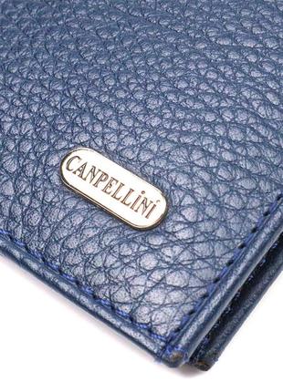 Чоловічий компактний гаманець із натуральної шкіри флотар canpellini 21872 синій3 фото