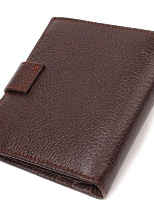 Універсальний чоловічий гаманець з натуральної зернистої шкіри canpellini 21744 коричневий2 фото