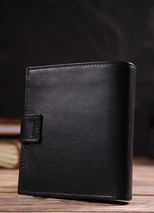 Модный мужской бумажникн из натуральной гладкой кожи canpellini 21727 черный8 фото