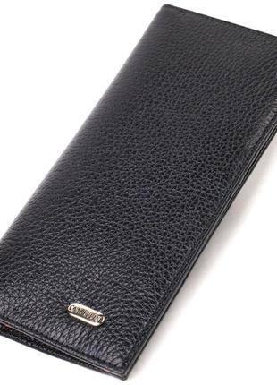 Вертикальний гаманець унісекс із натуральної шкіри canpellini 21897 чорний