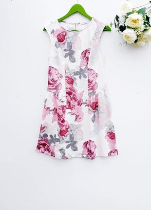 Нежное фактурное платье в цветы платье миди