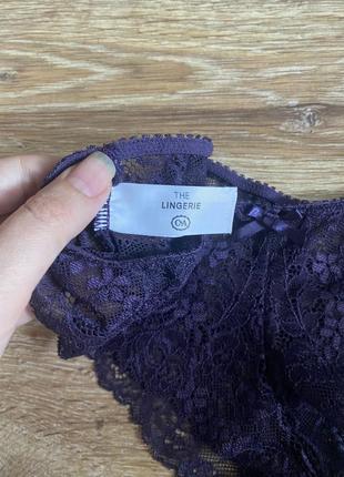 Шикарные, ажурные, трусики, темно фиолетового цвета, от бренда: the lingerie c&amp;a 👌9 фото