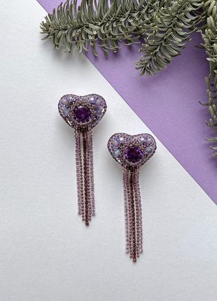 Серьги «purple heart”