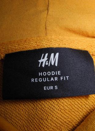 Кофта балахон кенгуру с капюшоном желтый теплый h&m s m7 фото