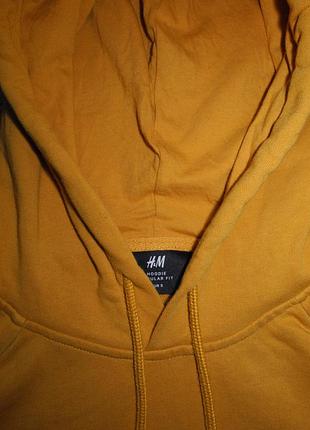 Кофта балахон кенгуру с капюшоном желтый теплый h&m s m