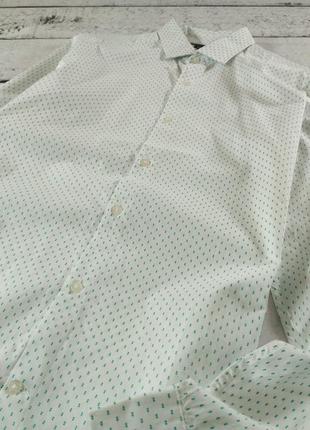 Рубашка белая с мелким принтом kiabi2 фото