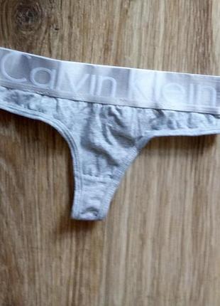 Шикарні, трусики, бікіні, котонові, світло сірого, кольору, від дорогого бренду : calvin klein 👌