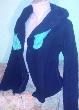 Теплая  кофта-кардиган с капюшоном,46-50разм 2