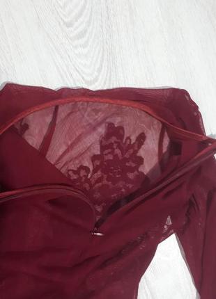 Боди с длиным рукавом/боди сеточка/ прозрачное боди с аппликацией цветов