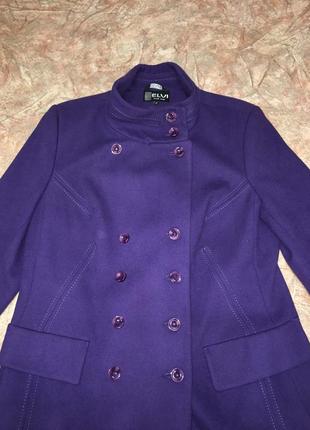 Пальто фиолетовое с поясом2 фото