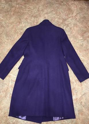 Пальто фиолетовое с поясом4 фото