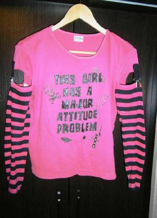 Яскрава футболка бавовняна з дл. рукавом s-мр