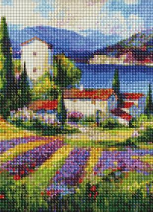 Алмазна мозаїка "городок біля моря" ©bond tetiana amo7554 ідейка 40х40 см