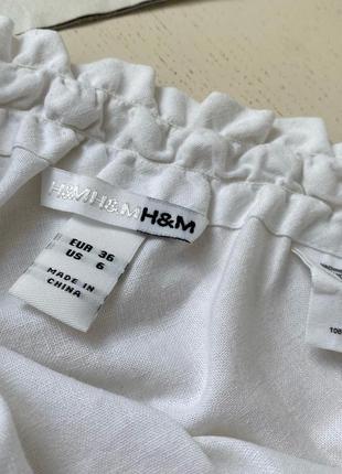 Лляна спідниця від h&m😍 талія на резинці з зав’язкою2 фото