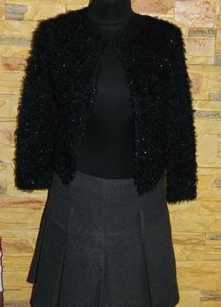 Жіноча чорна кофта - травичка з паєтками р. 42-44 "new look" (можна на дівчинку-підлітка)