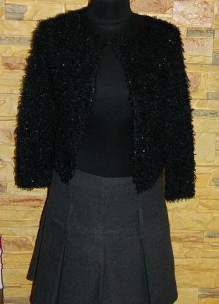 Женская черная кофта - травка с паетками р. 42-44 "new look" (можно на девочку подростка)1 фото