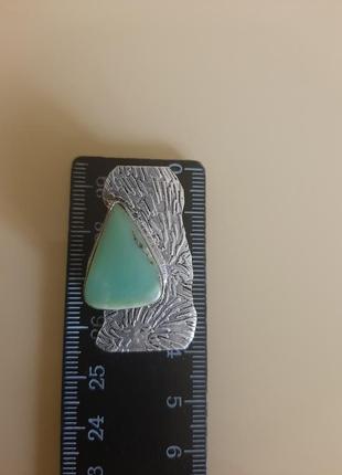 Кулон хризопраз в серебре, натуральный камень5 фото