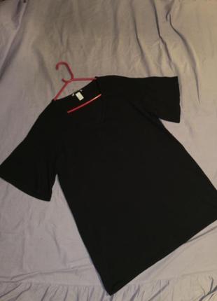Натуральная,трикотажная блузка-футболка,большого размера,basic h&m7 фото
