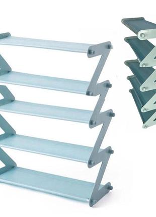 Полиця для взуття органайзер компактний стійка складана shoe rack yh 8802 зберігання речей та взуття3 фото
