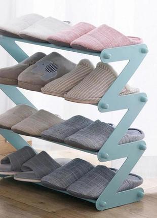 Полиця для взуття органайзер компактний стійка складана shoe rack yh 8802 зберігання речей та взуття4 фото