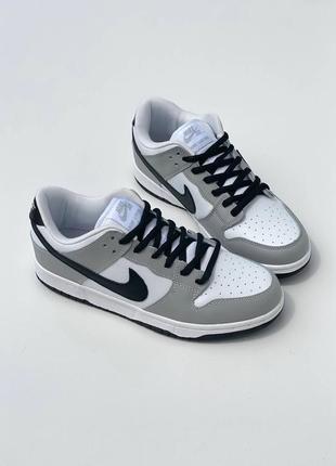 Кроссовки nike dunk gray & white & black