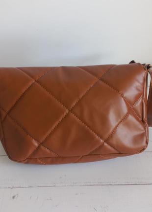 Модна коричнева сумка стильна жіноча сумочка нова але з дефектом 31414 фото