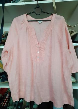 Блузка лен блуза льон р.50-522 фото