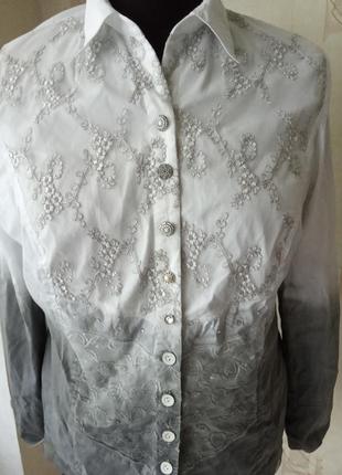 Натуральная нарядная моделирующая блуза, омбре, кружево, erfo6 фото