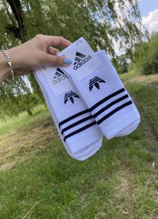 Высокие спортивные белые носки adidas, носки адедас (купить), женские, мужские, тренировочные