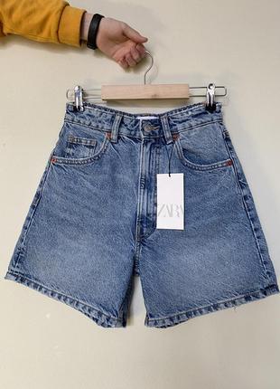 Шорти zara mom fit shorts high rise4 фото