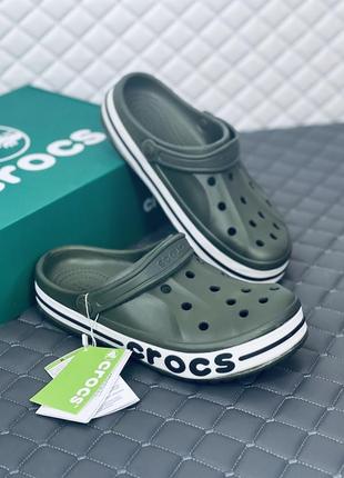 Crocs bayaband cloc khaki кроксы мужские летние хаки унисекс7 фото