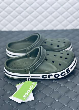 Crocs bayaband cloc khaki кроксы мужские летние хаки унисекс9 фото