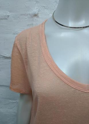 H&m linen футболка из льна персикового цвета2 фото
