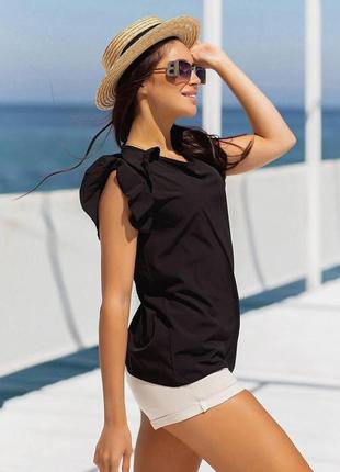 Модная женская блузка супер софт 42-44,46-48 черный,белый,пудра1 фото