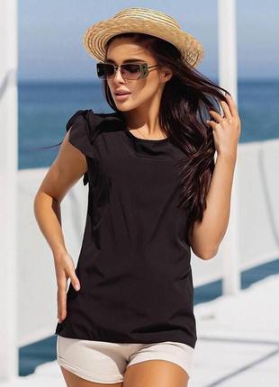 Модная женская блузка супер софт 42-44,46-48 черный,белый,пудра6 фото