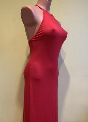 Красный пляжный сарафан с открытой спиной длинное красное платье4 фото